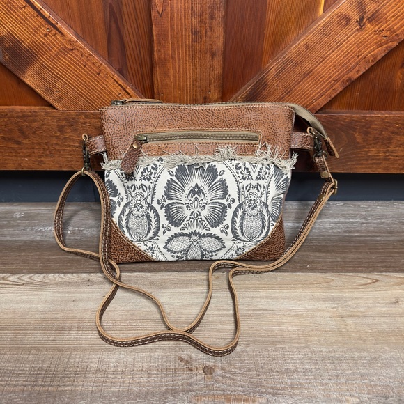 Myra Bag Nifty Small Crossbody Upcycled Canvas Purse - Picture 3 of 10